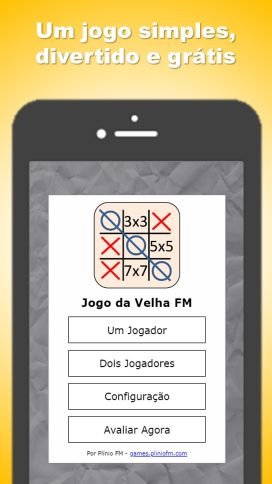Tela inicial, com Um Jogador, Dois Jogadores e Configuração